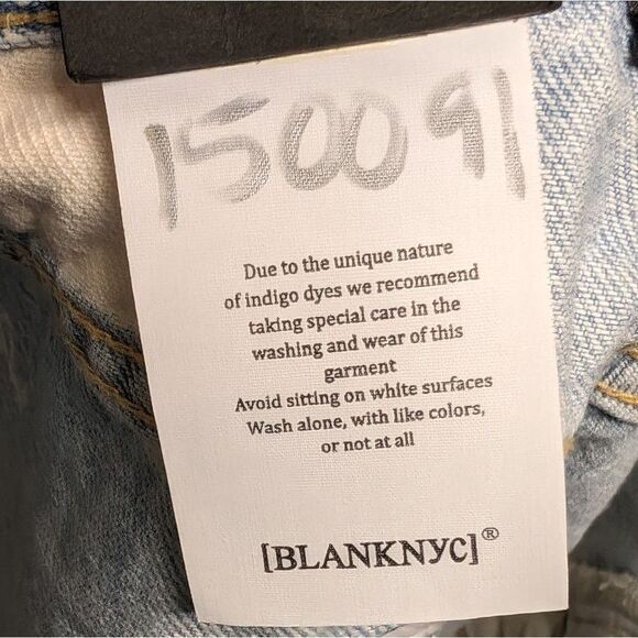 Blank NYC shorts The Barrow bleach raw hem cut off light blue white 25 - Picture 4 of 7